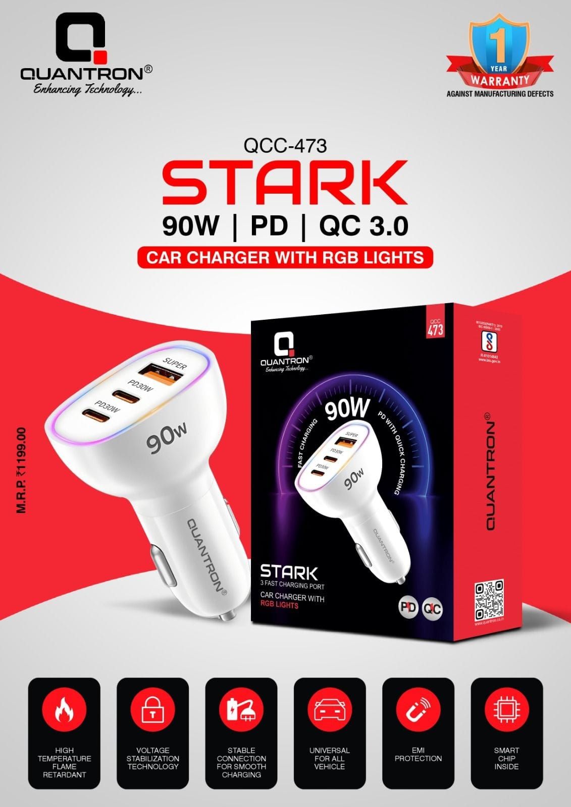 Car Charger With RGB Lights